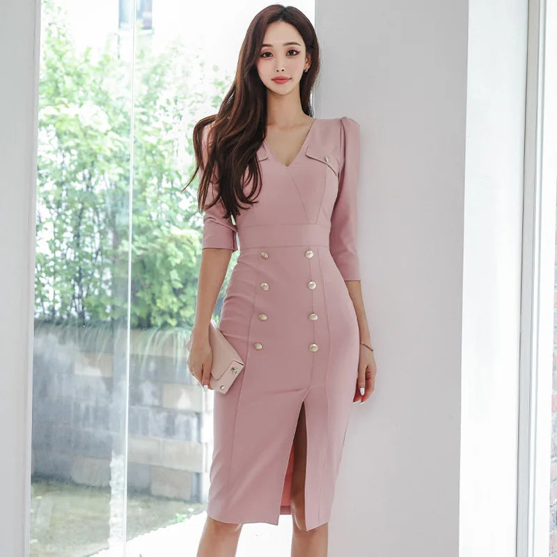 Pink Embroidered Midi Dress For Women With Playful Elegant Print And Breezy Comfort Fit
