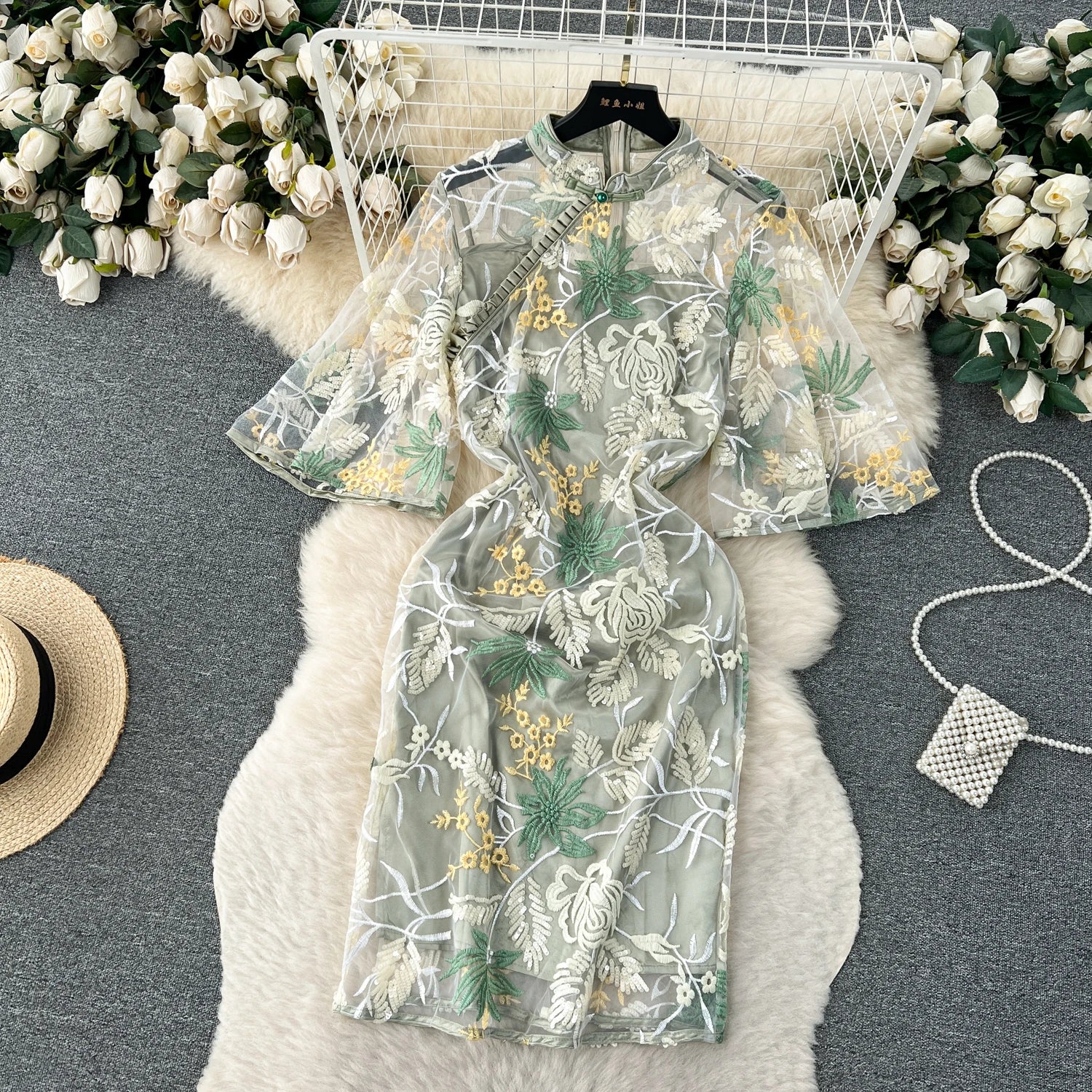 Sheer Floral Dress