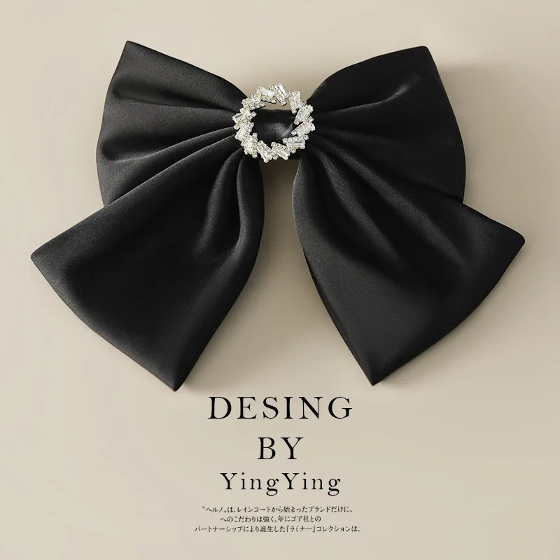 Elegant Velvet Hair Bows With Rhinestone Buckle on Luulla