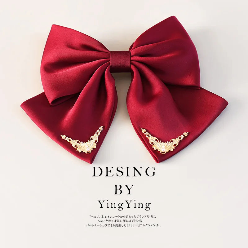 Elegant Velvet Hair Bows With Rhinestone Buckle on Luulla