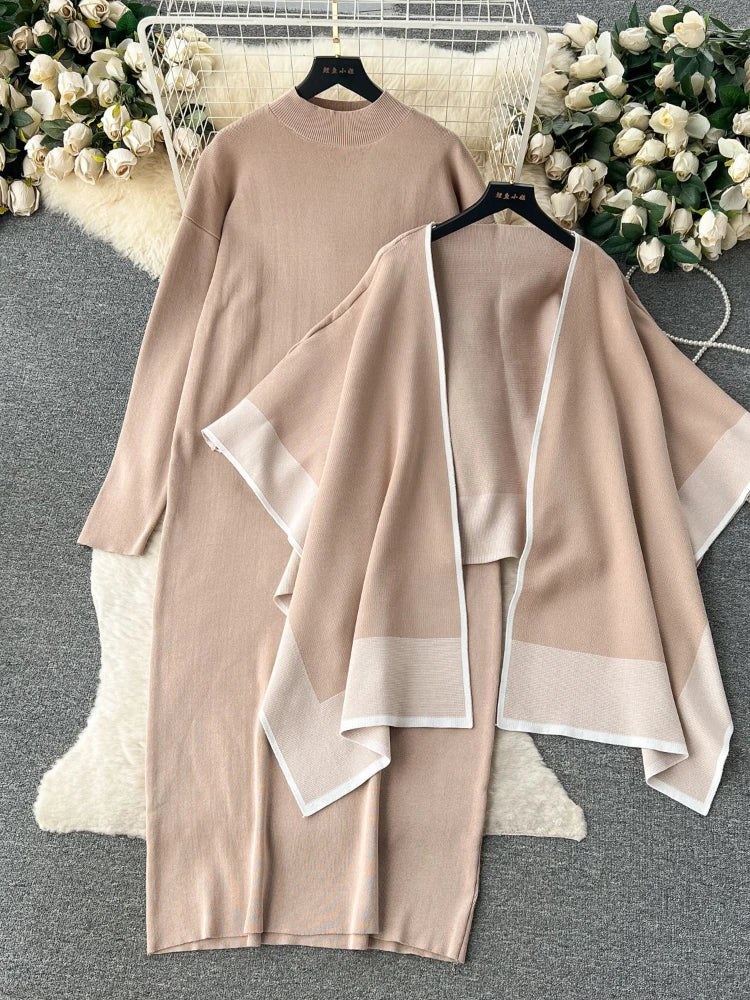 Wool Cardigan Set Dress