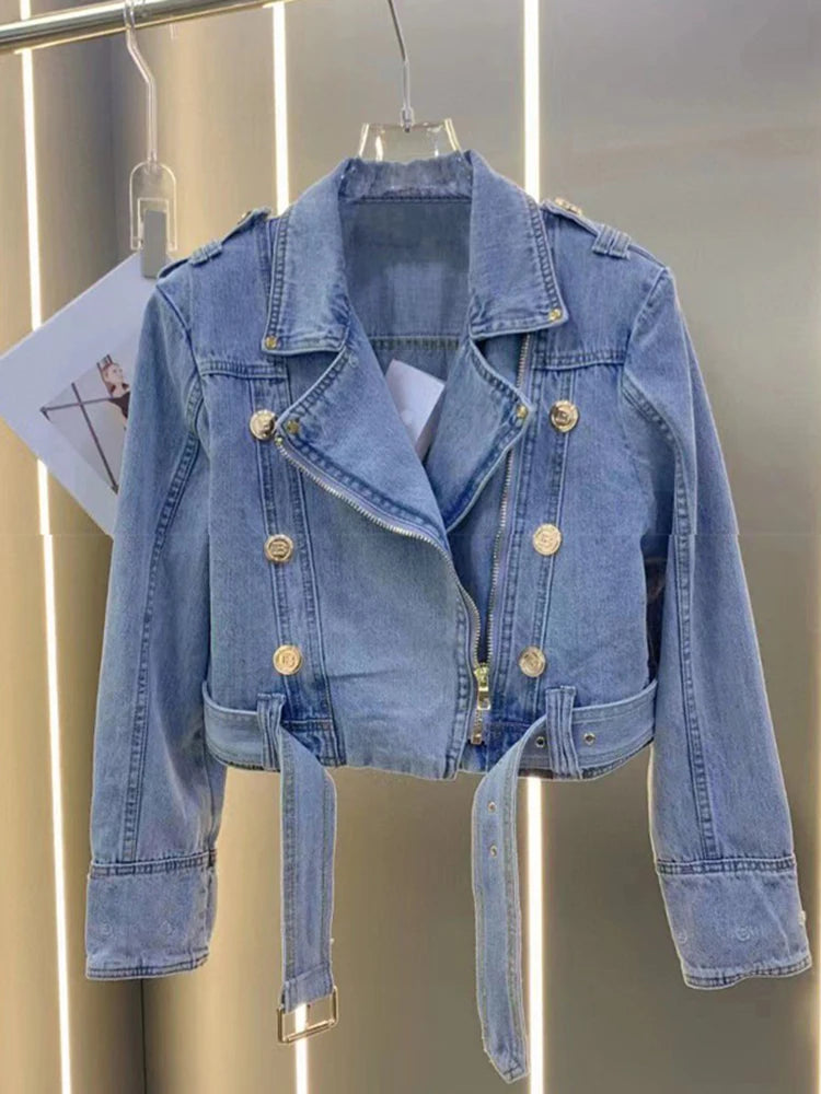 Ultima Faux Fur Collar Denim Jacket Women (S)