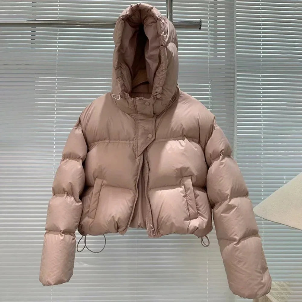 Cropped Hooded Puffer Winter Jacket main image 1
